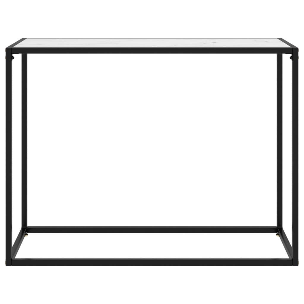 Konsolbord vit 100x35x75 cm härdat glas