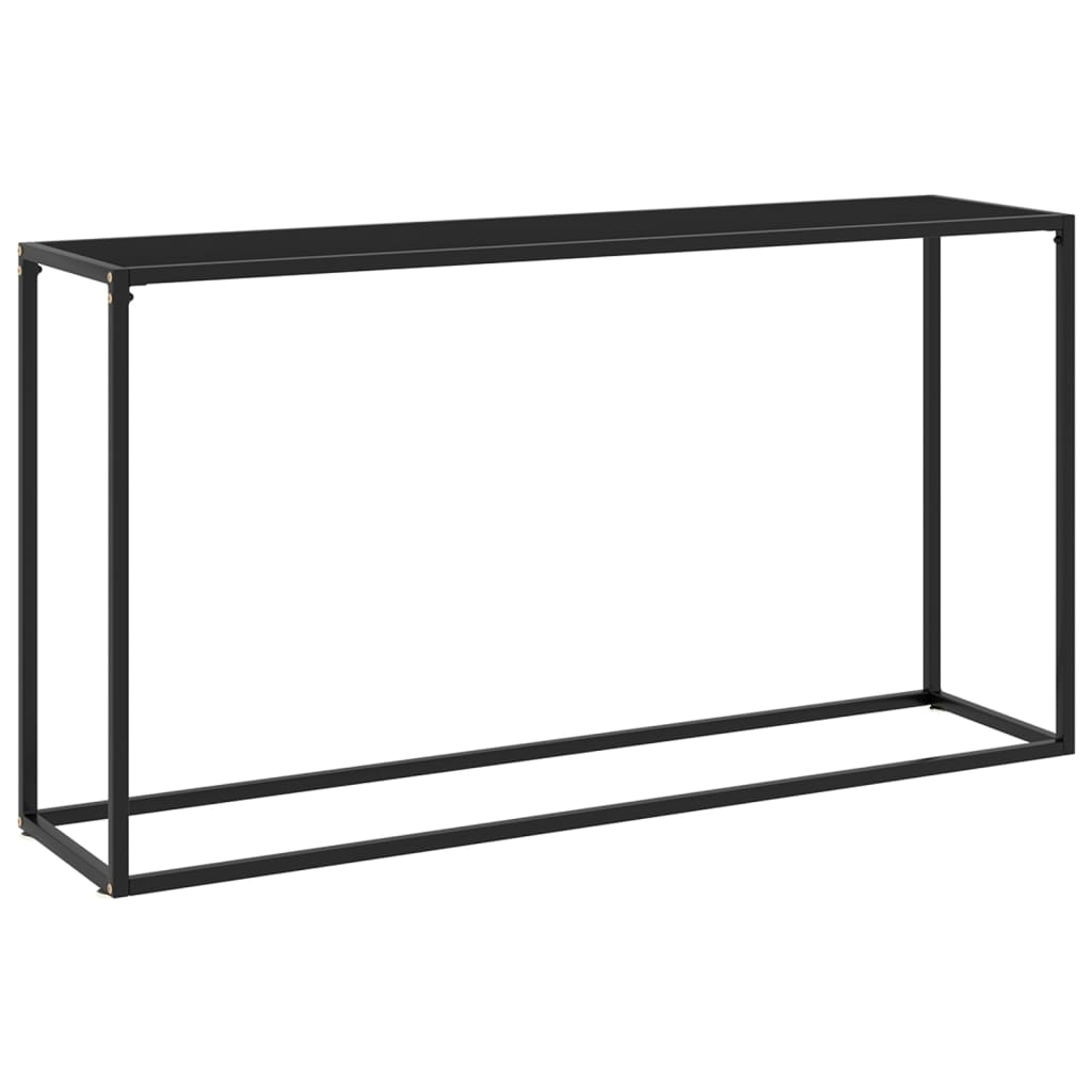  Konsolbord svart 140x35x75 cm härdat glas