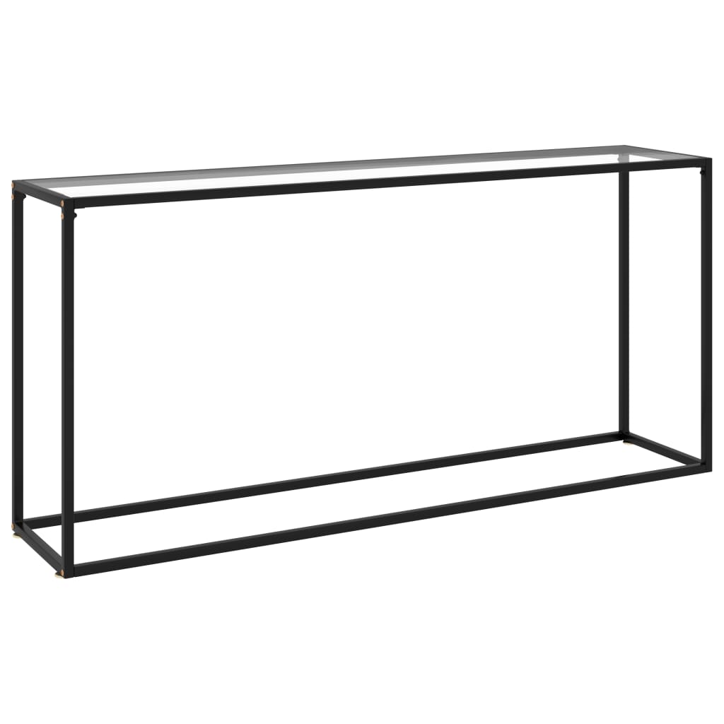  Konsolbord transparent 160x35x75 cm härdat glas