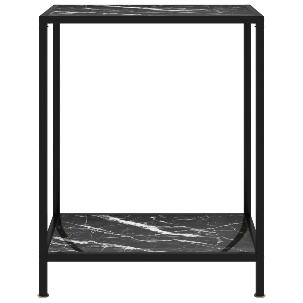  Konsolbord svart 60x35x75 cm härdat glas