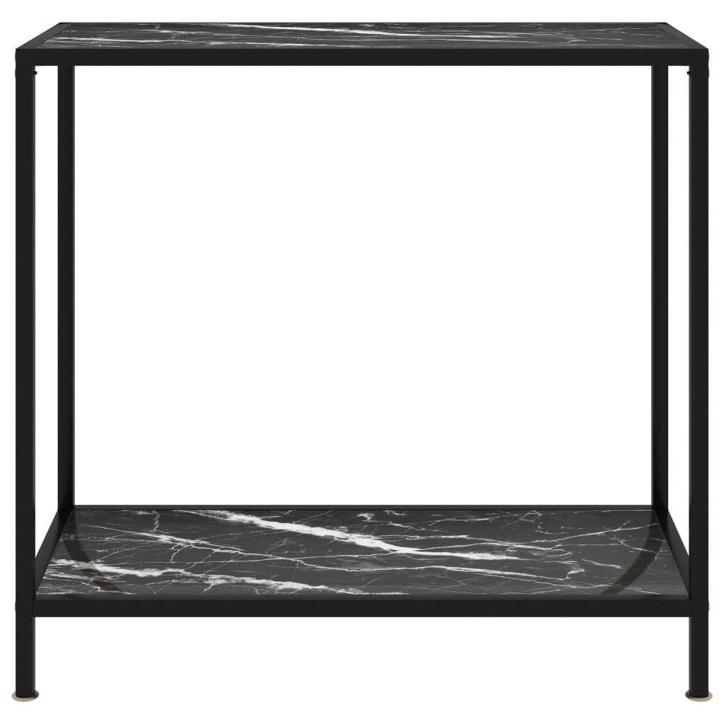  Konsolbord svart 80x35x75 cm härdat glas