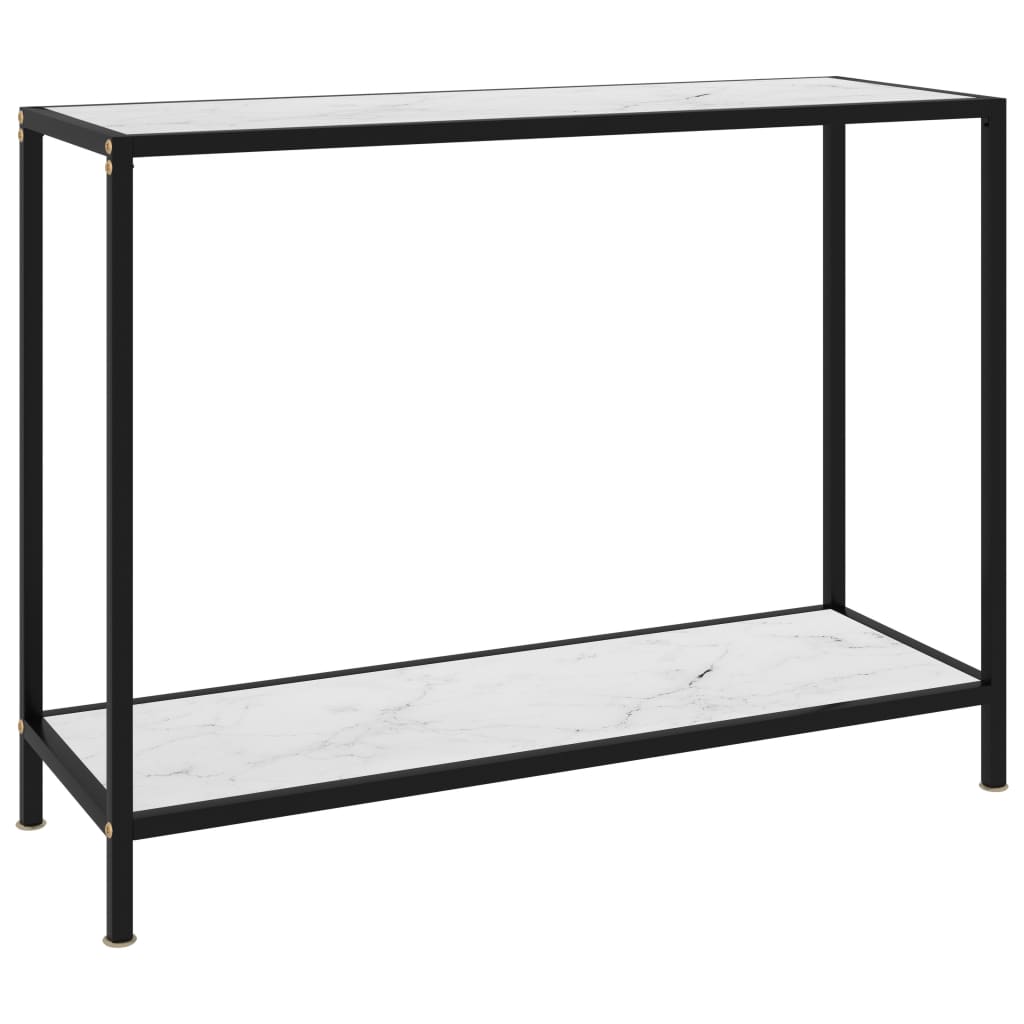  Konsolbord vit 100x35x75 cm härdat glas