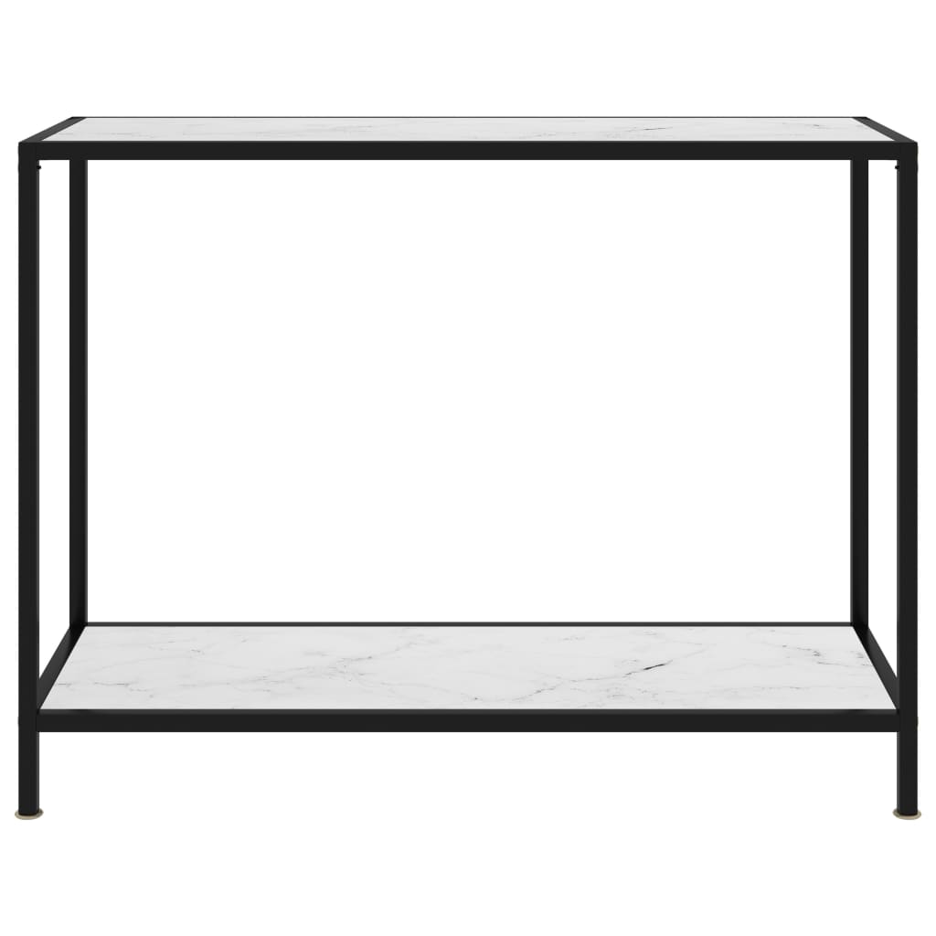  Konsolbord vit 100x35x75 cm härdat glas