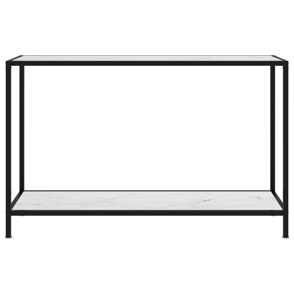  Konsolbord vit 120x35x75 cm härdat glas