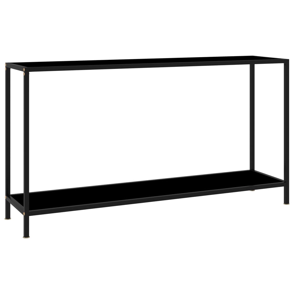  Konsolbord svart 140x35x75 cm härdat glas
