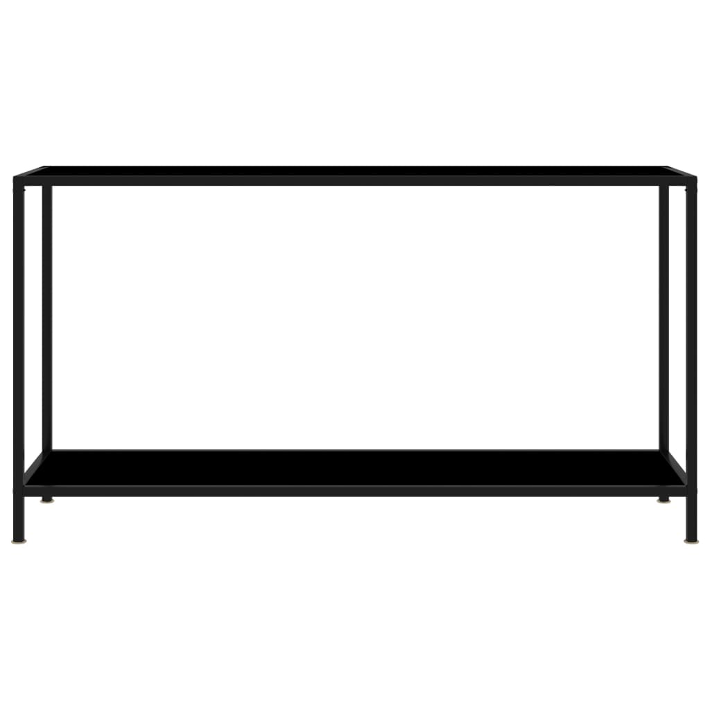  Konsolbord svart 140x35x75 cm härdat glas