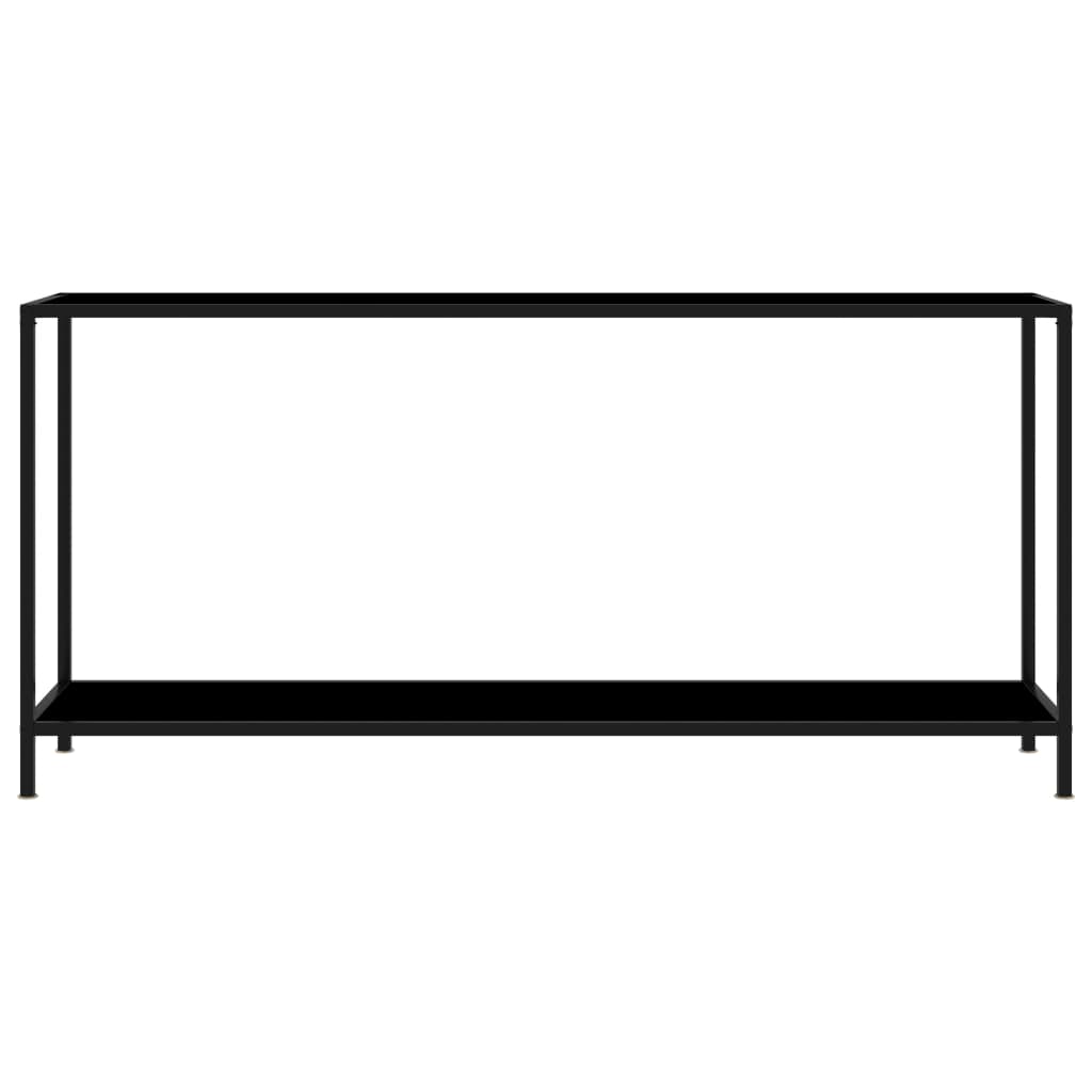  Konsolbord svart 160x35x75 cm härdat glas