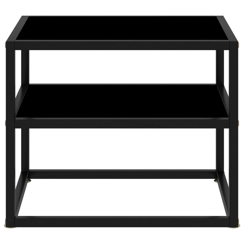  Konsolbord svart 50x40x40 cm härdat glas