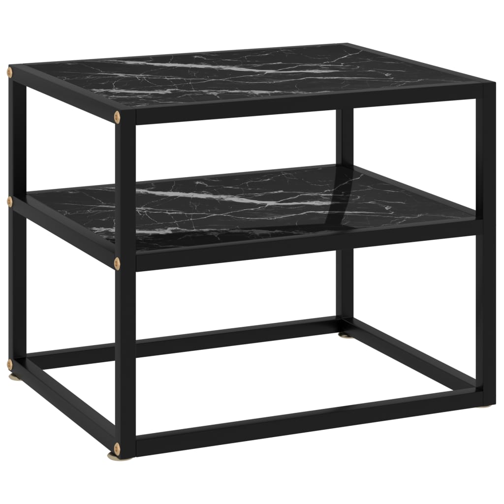  Konsolbord svart 50x40x40 cm härdat glas
