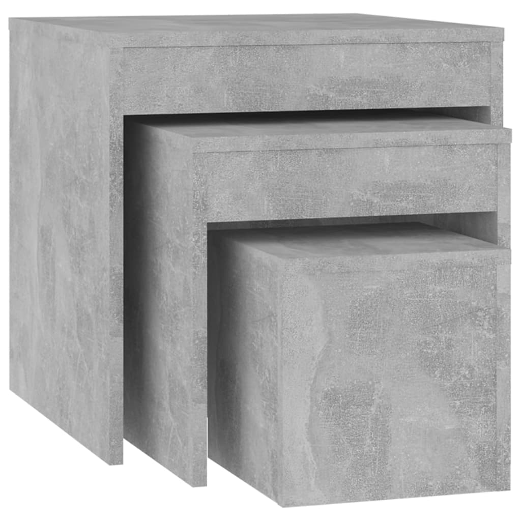  Satsbord 3 st betonggrå spånskiva