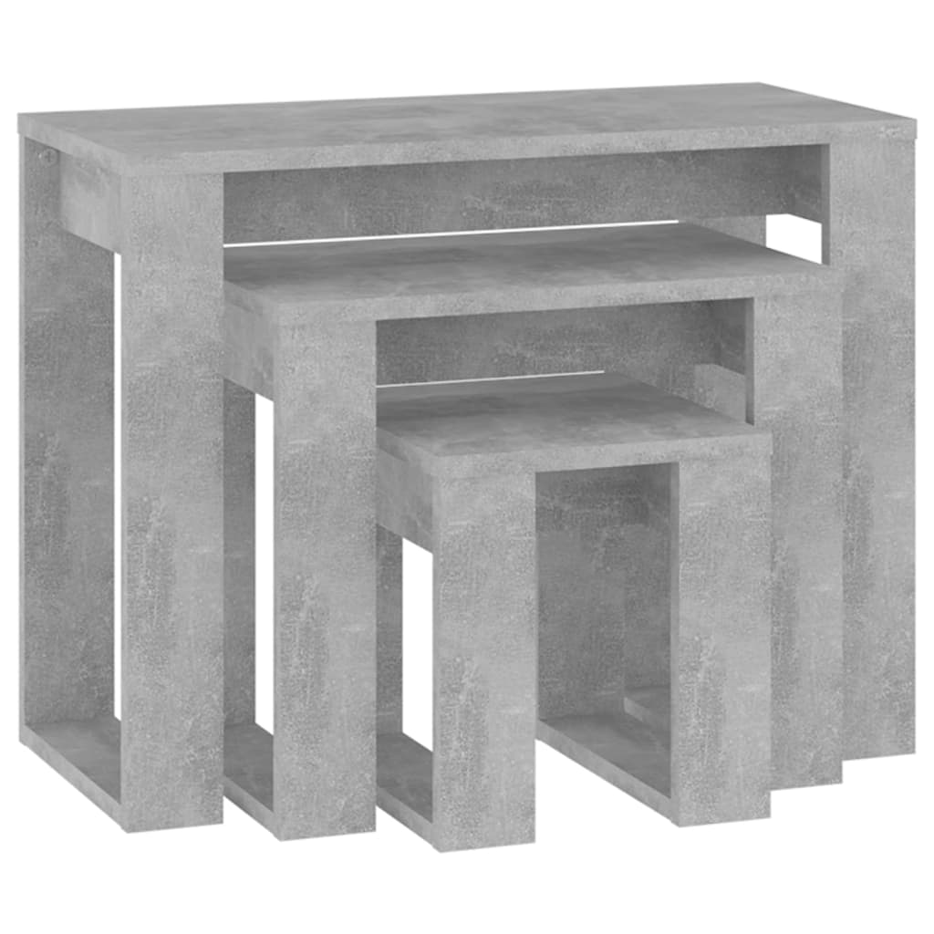  Satsbord 3 st betonggrå spånskiva