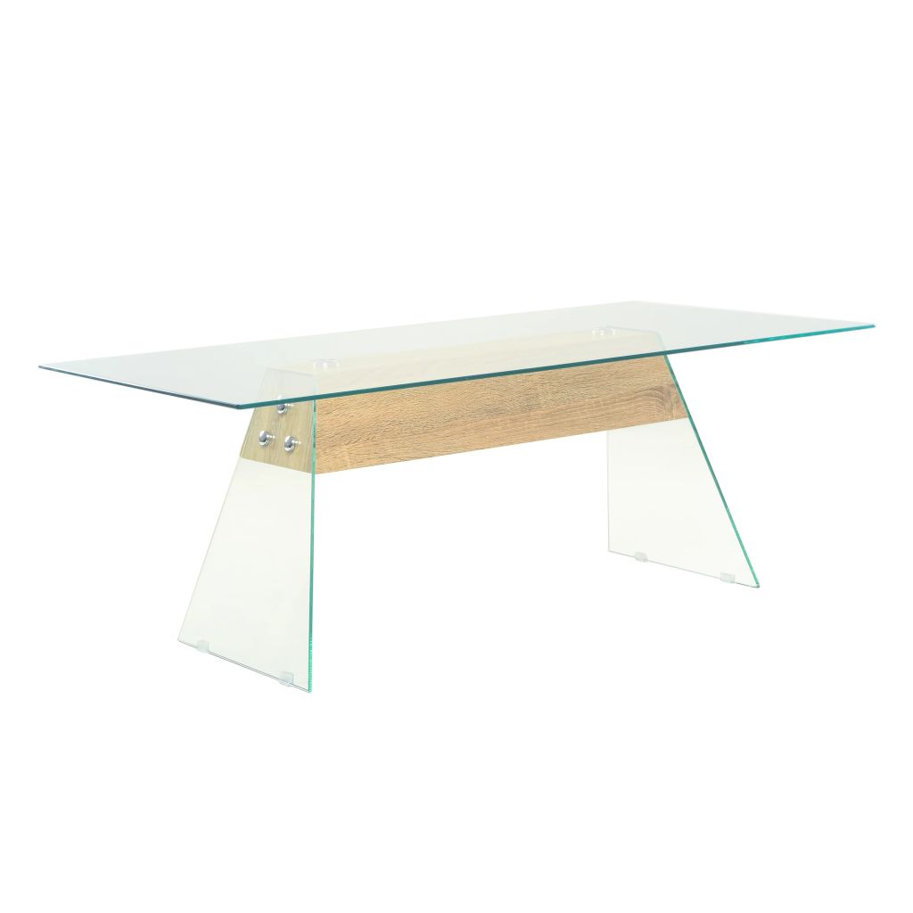  Soffbord MDF och glas 110x55x40 cm ekfärgat