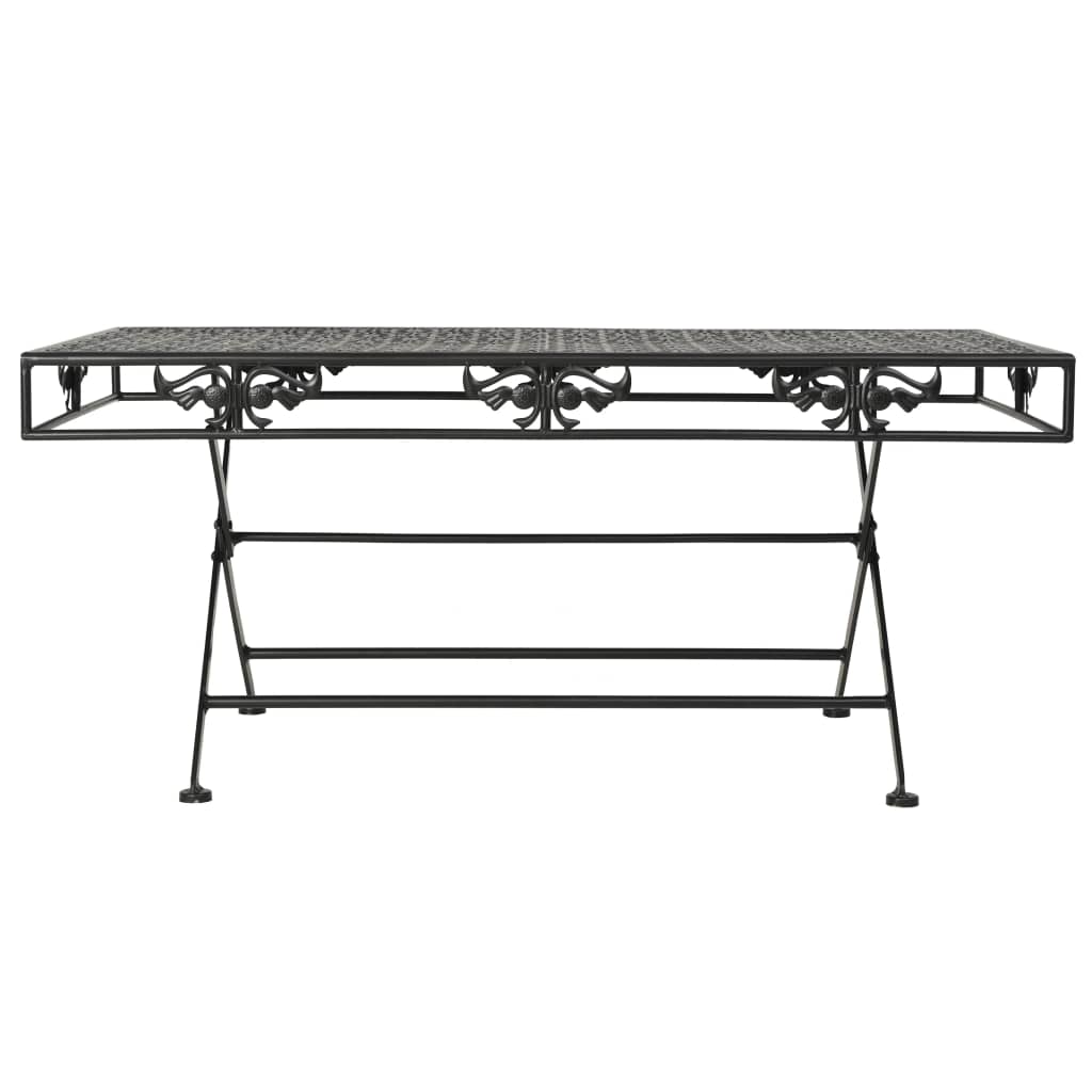  Hopfällbart soffbord vintage stil metall 100x50x45 cm svart