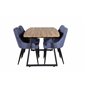 Inca Dining Table - 160/200*85*H75 - Oak / Black, Plaza Dining Chair - Black Legs - Blue Fabric_4