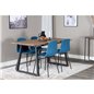 Inca Spisebord - 160/200 * 85 * H75 - Eg / Sort, Arctic Dining Chair - Sorte Ben - Blue Pla stic_4