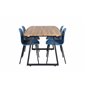 Inca Spisebord - 160/200 * 85 * H75 - Eg / Sort, Arctic Dining Chair - Sorte Ben - Blue Pla stic_4