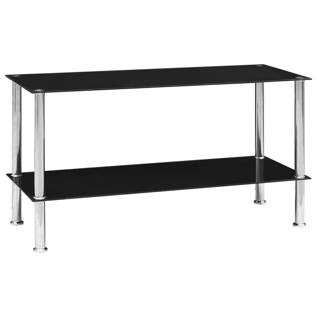 Soffbord svart 110x43x60 cm härdat glas