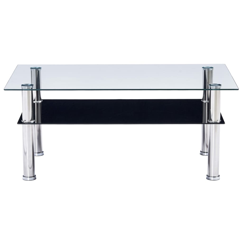  Soffbord svart 100x60x42 cm härdat glas