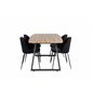 Inca Dining Table - 160/200*85*H75 - Oak / Black, Wrinkles Dining Chair - Black Legs - Black  Velvet_4