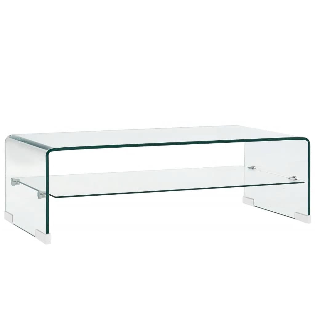  Soffbord genomskinlig 98x45x31 cm härdat glas
