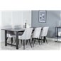 Count Dining Table - 220*100*H75 - Black / Black, Plaza Dining chair - Black legs - Light Grey Fabric_6