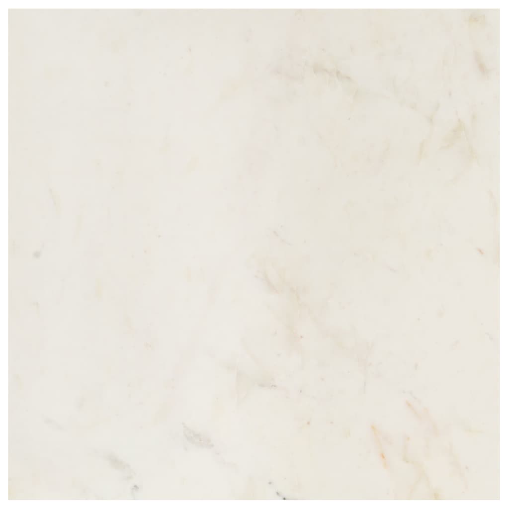 Soffbord vit 60x60x35 cm äkta sten med marmorstruktur
