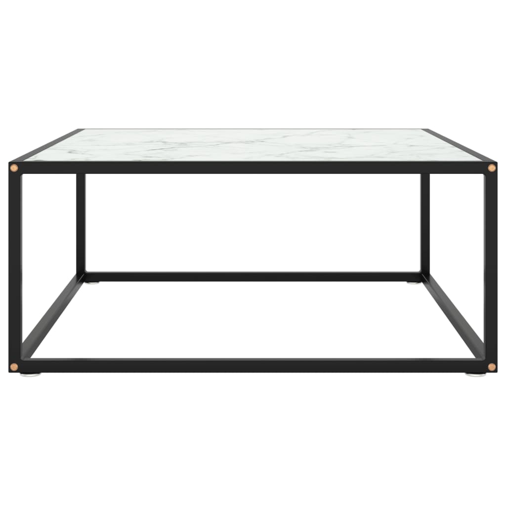  Soffbord med svart vit marmor glas 80x80x35 cm