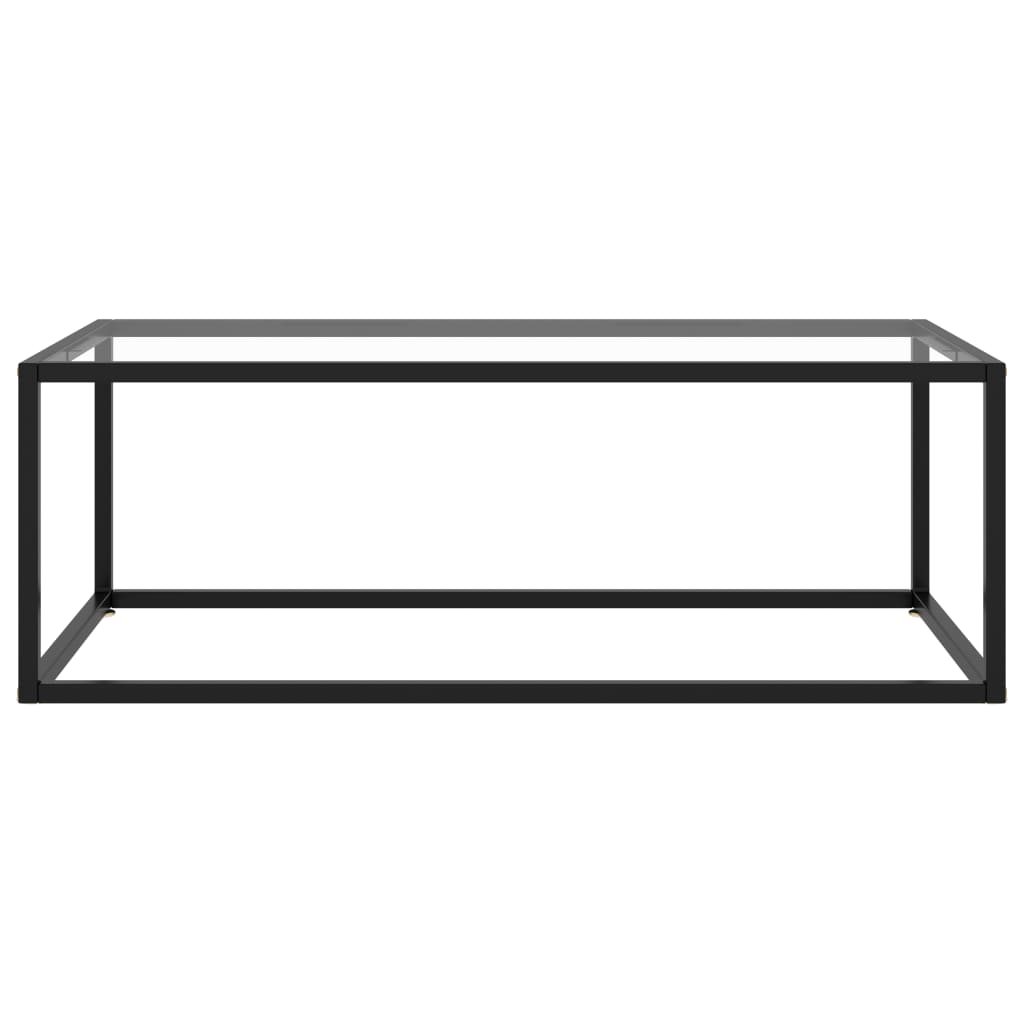  Soffbord svart med härdat glas 100x50x35 cm