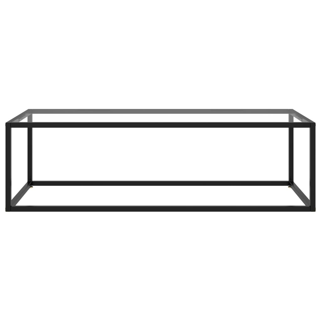  Soffbord svart med härdat glas 120x50x35 cm