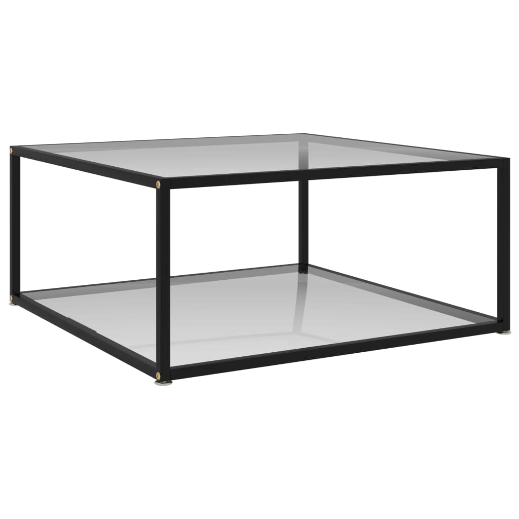  Soffbord genomskinligt 80x80x35 cm härdat glas