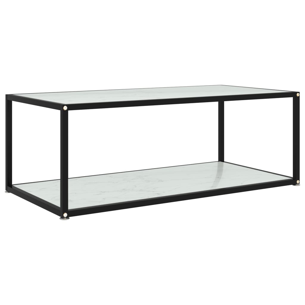  Soffbord vit 100x50x35 cm härdat glas