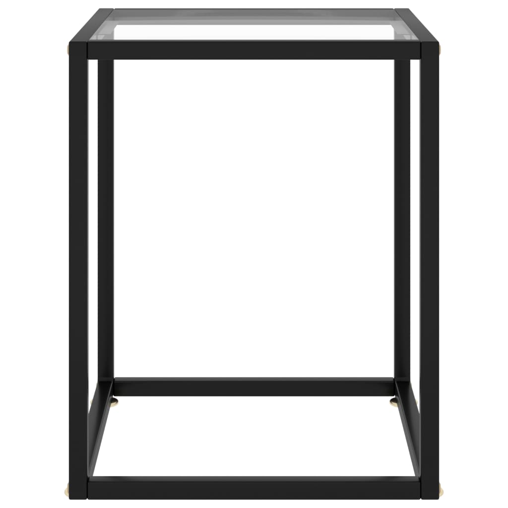  Soffbord svart med härdat glas 40x40x50 cm