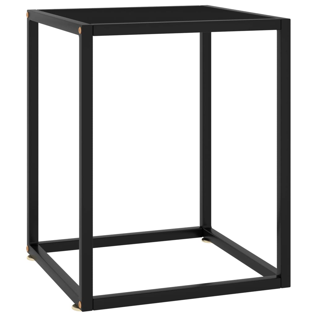  Soffbord svart med svart glas 40x40x50 cm