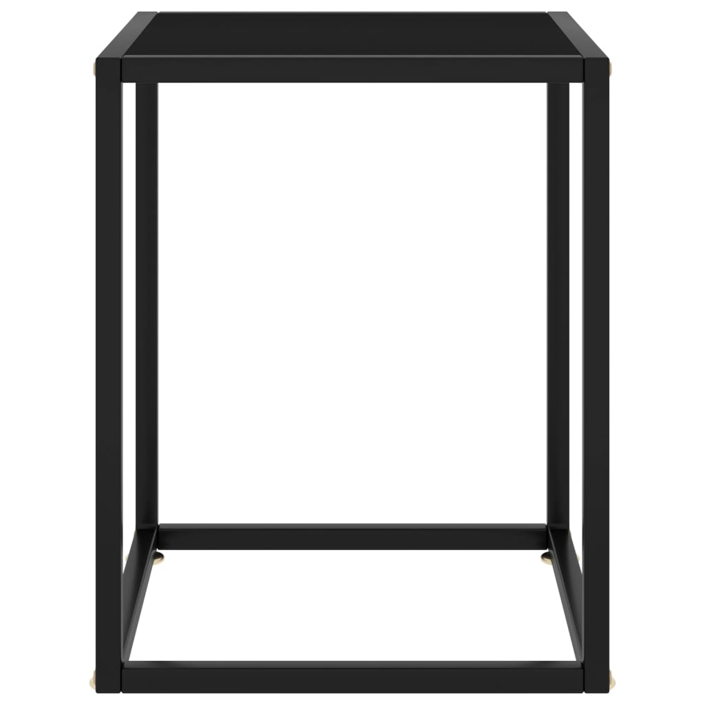  Soffbord svart med svart glas 40x40x50 cm