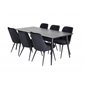 Dipp Dining Table - 180*90cm - Black Veneer / all black legs , Velvet Deluxe Dining Chair - Black / Black_6