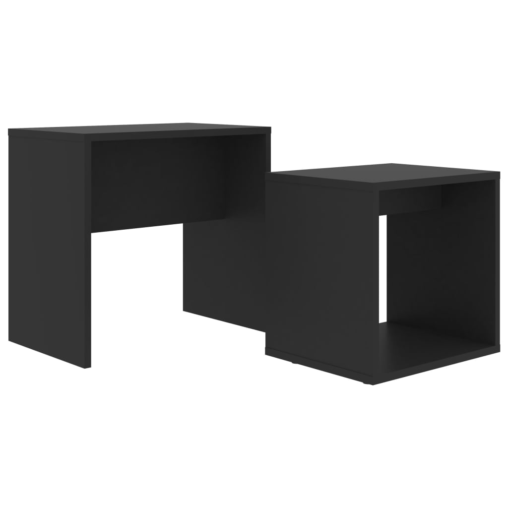  Soffbord set svart 48x30x45 cm spånskiva