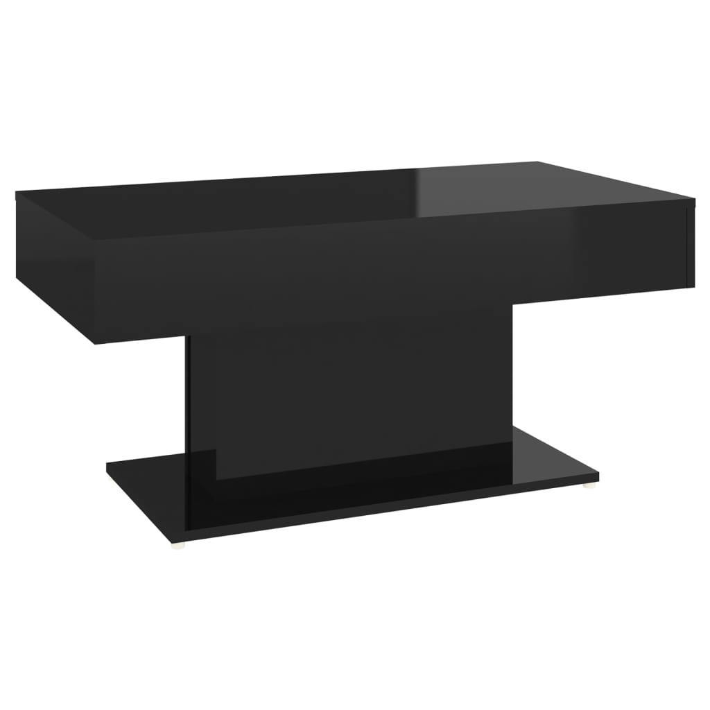  Soffbord svart högglans 96x50x45 cm spånskiva