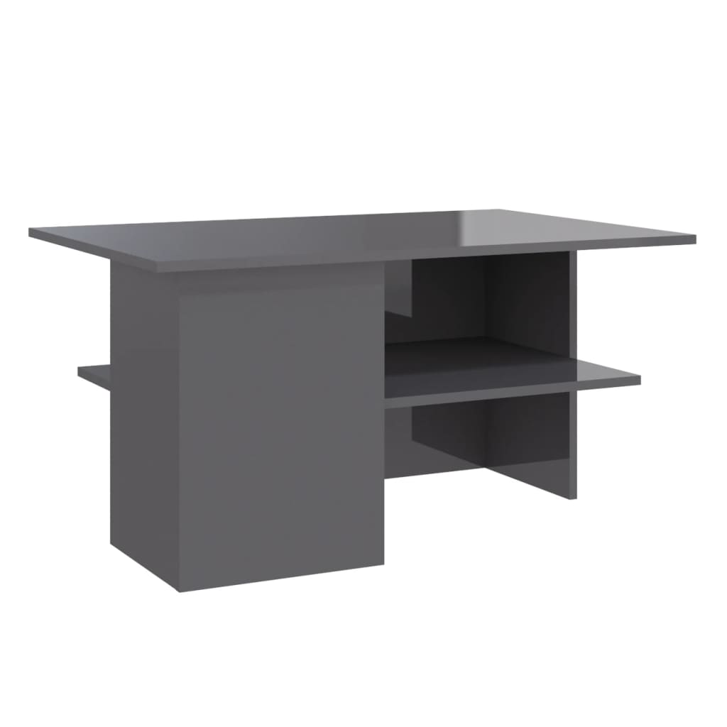  Soffbord grå högglans 90x60x46,5 cm spånskiva
