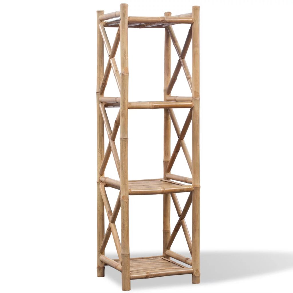  Hylla i bambu med 4 nivåer
