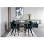 Dipp Dining Table - 180*90cm - Black Veneer / all black legs , Velvet Dining Chair - Green / Black_6