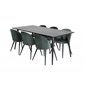 Dipp Spisebord - 180 * 90cm - Sort Finer / helt sorte ben, Velvet Spisestuestol - Grøn / Sort_6