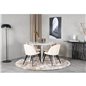 Plaza Round Table 100 cm - White top / White Legs, Velvet Dining Chair - Beige / Black_4