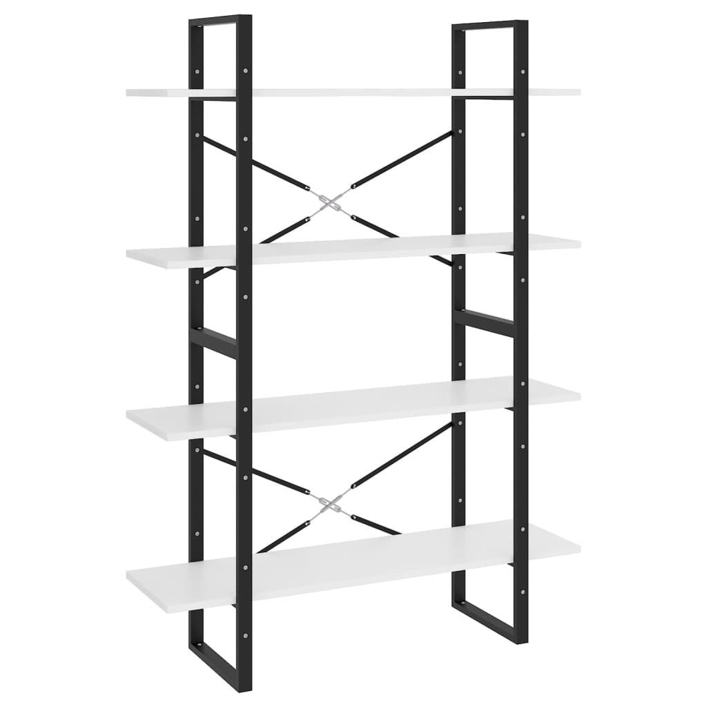  Bokhylla 4 hyllplan vit 100x30x140 cm spånskiva