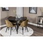 Dipp Dining Table - 115cm - Black Veneer / All black legs , Velvet Dining Chiar - Black legs - Dusty Green Velvet_4