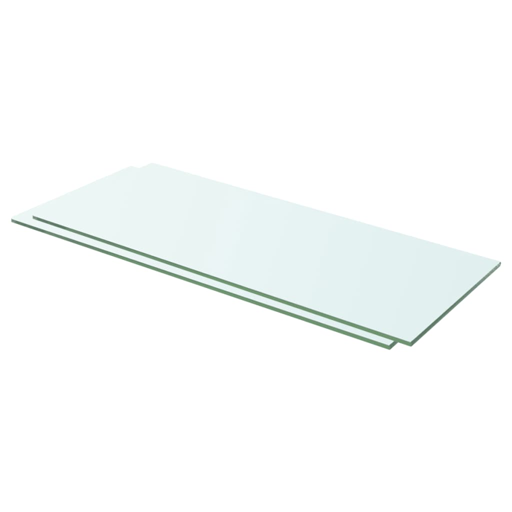  Hyllplan 2 st glas genomskinlig 60x20 cm