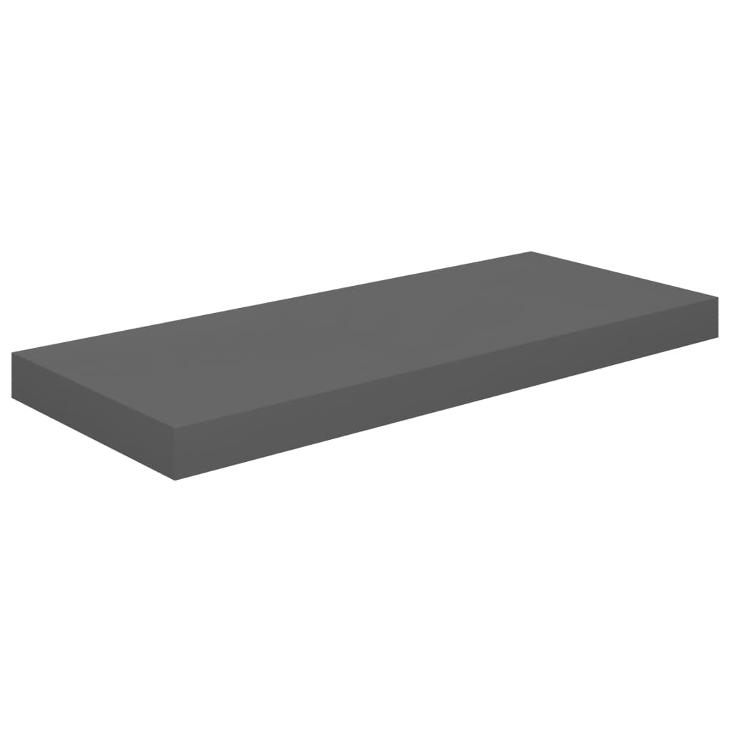  Svävande vägghylla grå högglans 60x23,5x3,8 cm MDF