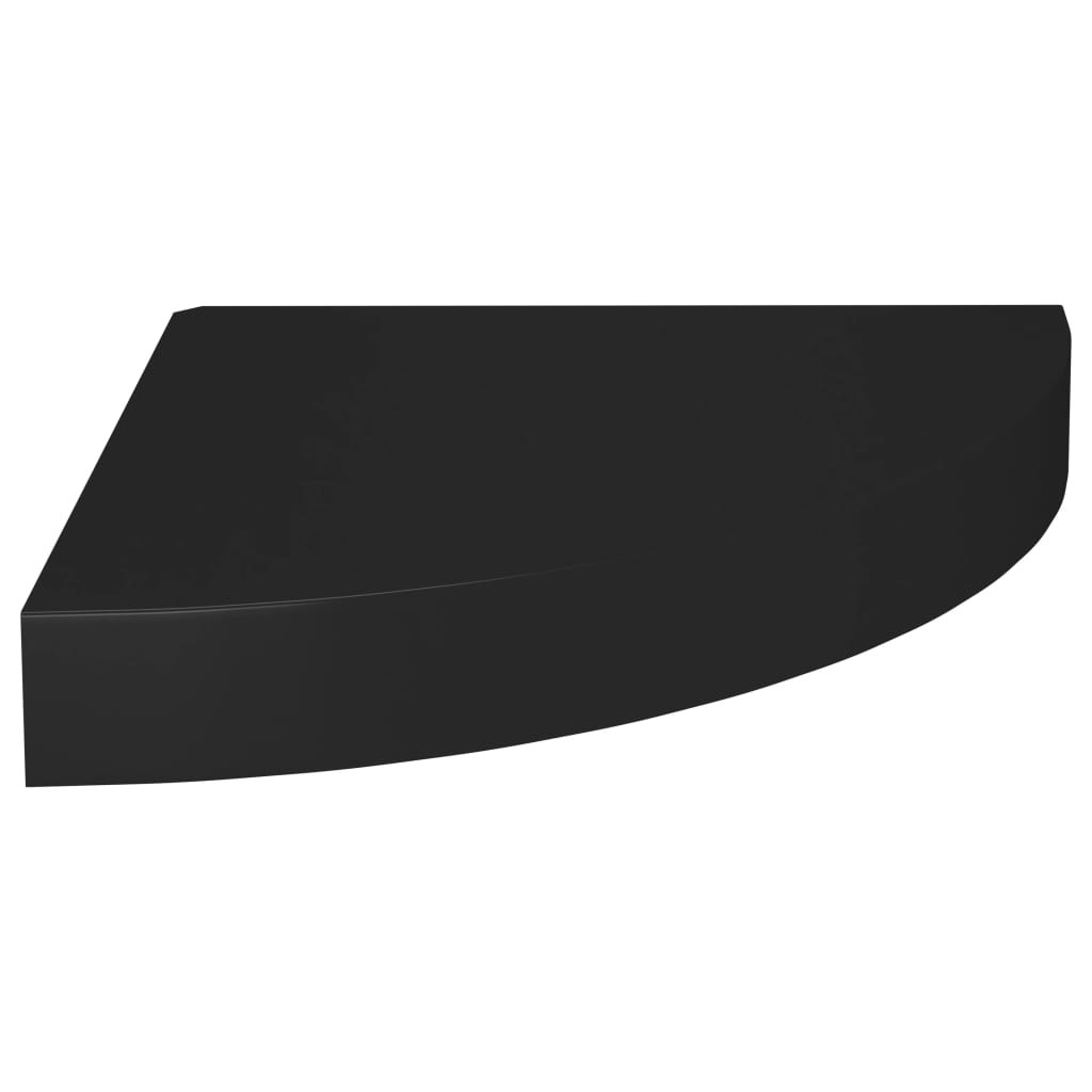  Svävande hörnhylla svart 25x25x3,8 cm MDF
