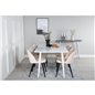 Polar Dining table 180 cm - White top / White Legs, Velvet Dining Chair - Beige / Black_6