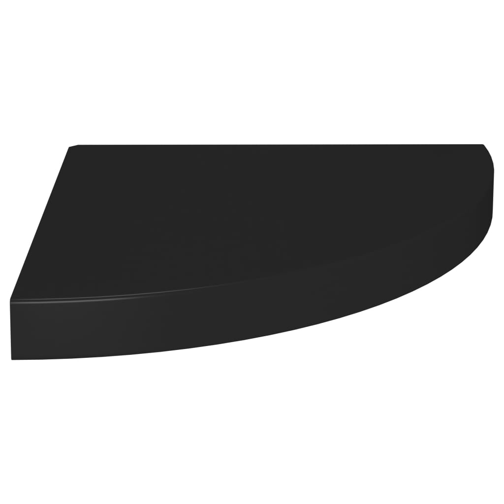  Svävande hörnhylla svart 35x35x3,8 cm MDF