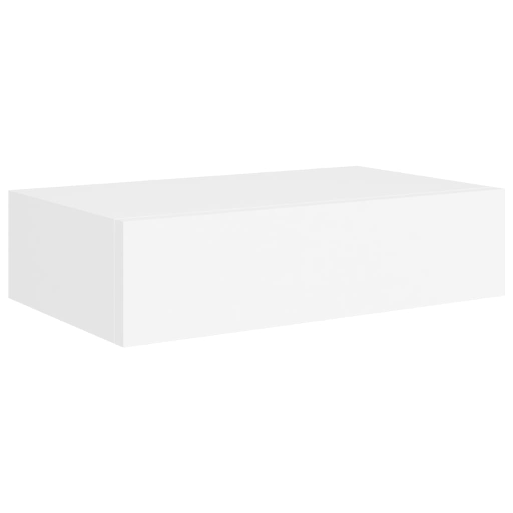  Väggmonterad låda 2 st vit 40x23,5x10 cm MDF